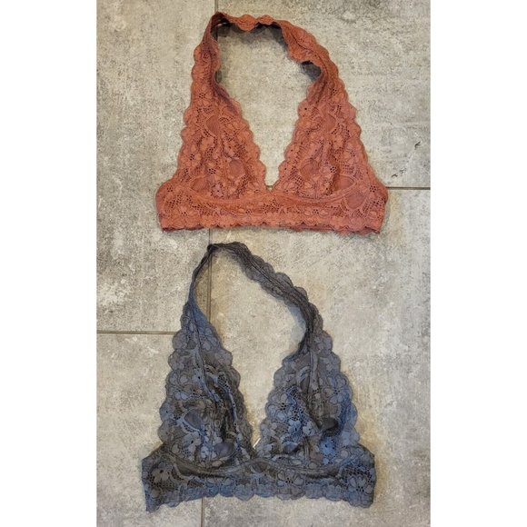 Free People Other - Intimately Free People Lace Bralettes Set Of 2 Gray Brown Size XS